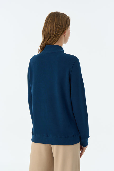 Pure Form Quarter-Zip Sweatshirt - Navy Blue