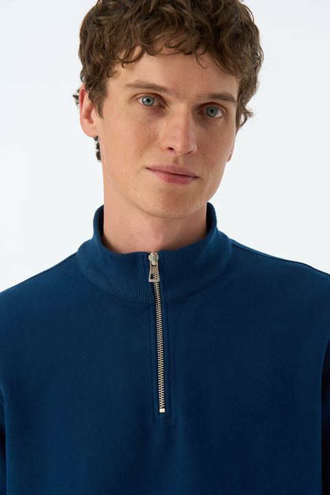 Pure Form Quarter-Zip Sweatshirt - Navy Blue