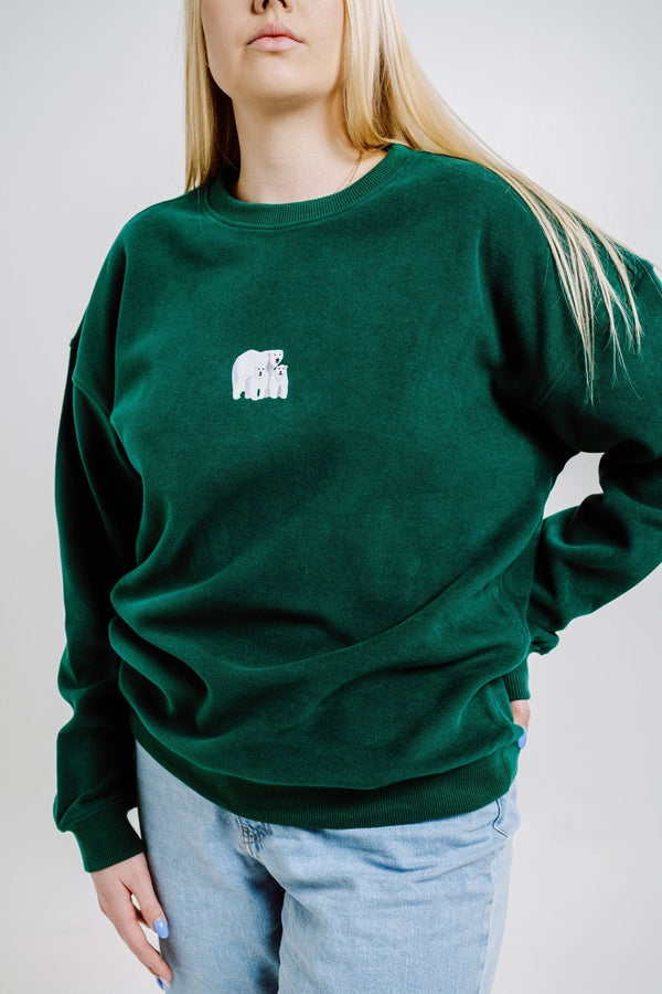 Polar Bears Sweatshirt - Dark Green