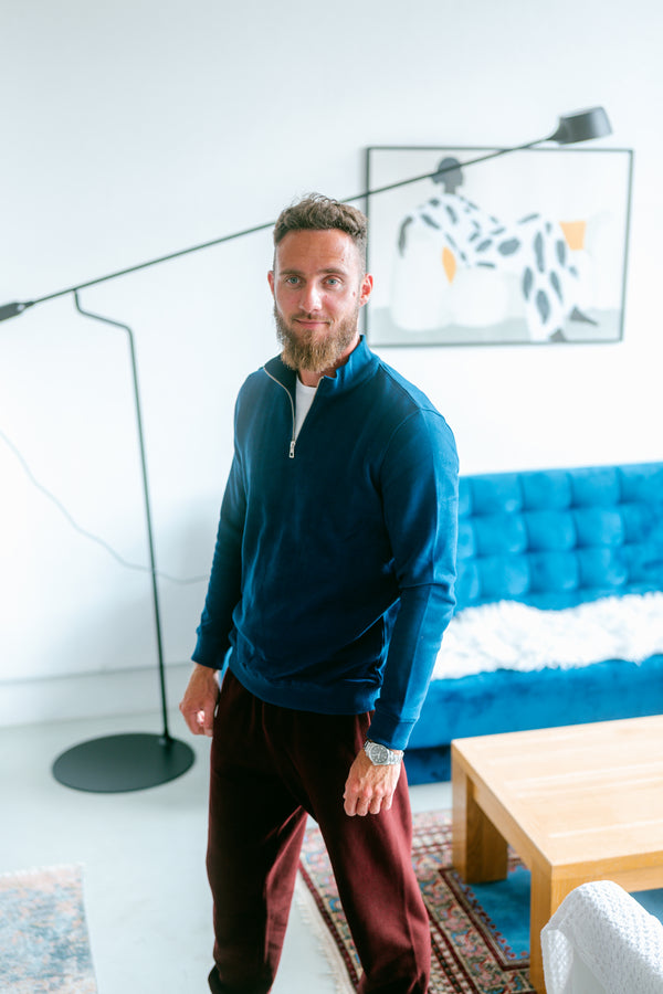 Pure Form Quarter-Zip Sweatshirt - Navy Blue