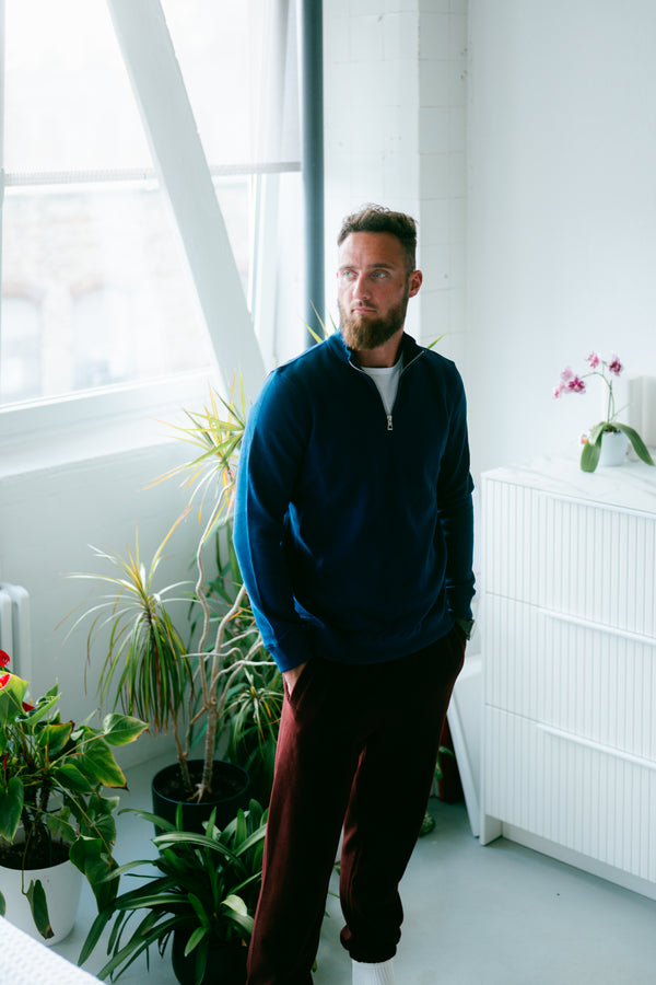 Pure Form Quarter-Zip Sweatshirt - Navy Blue