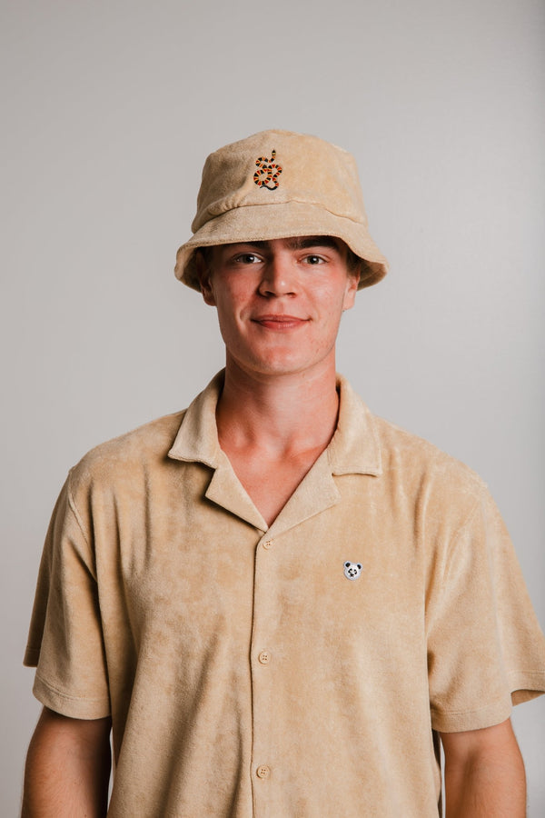 Coral Snake Terry Bucket Hat - Light Brown