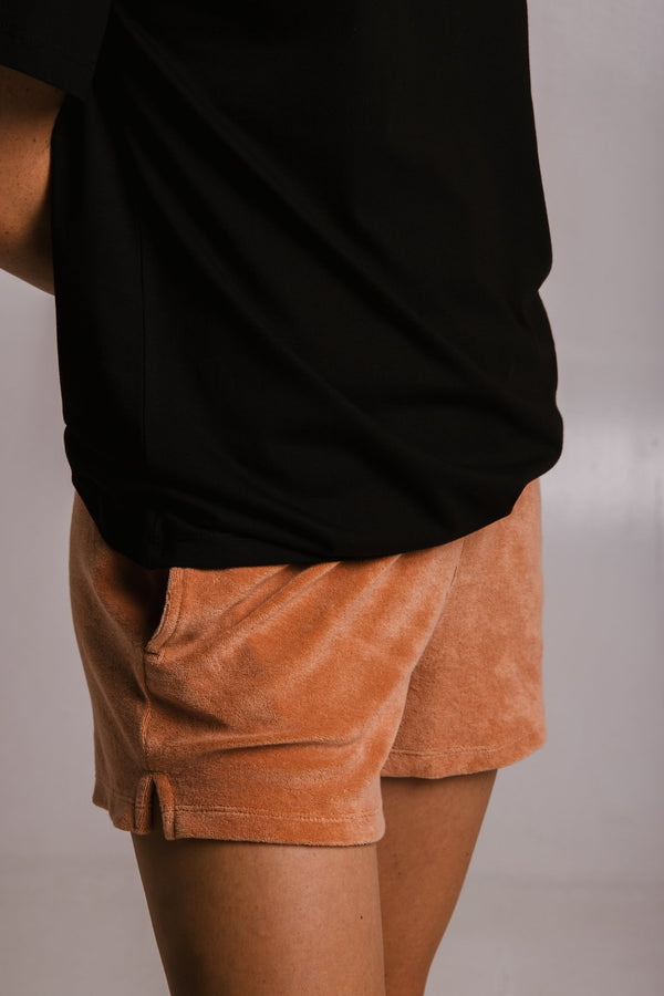 Coral Snake Terry Women's Shorts - Terracotta