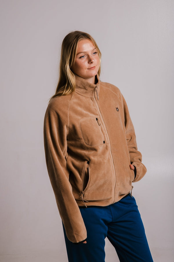 Grizzly Bear Full Zip Fleece - Dark Beige