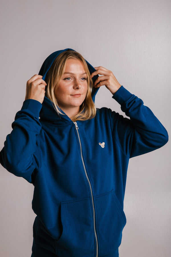 Koala Soft Fleece Full Zip Hoodie - Navy Blue