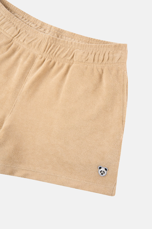 Panda Terry Women's Shorts - Light Brown