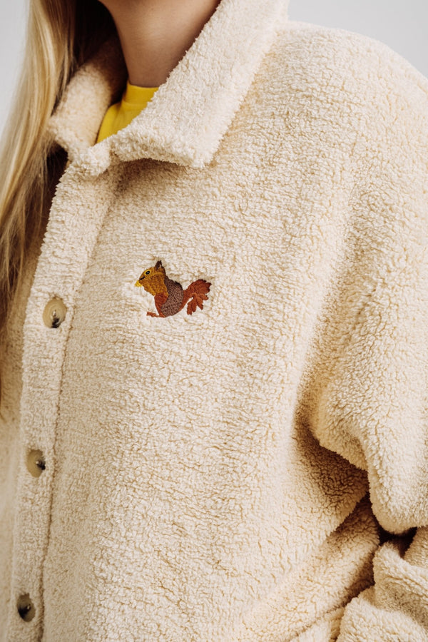Squirrel Sherpa Jacket - Parchment Beige