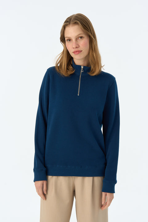 Pure Form Quarter-Zip Sweatshirt - Navy Blue