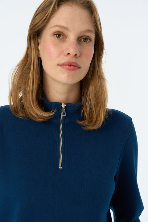Pure Form Quarter-Zip Sweatshirt - Navy Blue