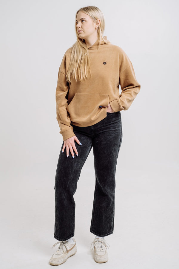 Brown Bear Pocket Hoodie - Dark Beige