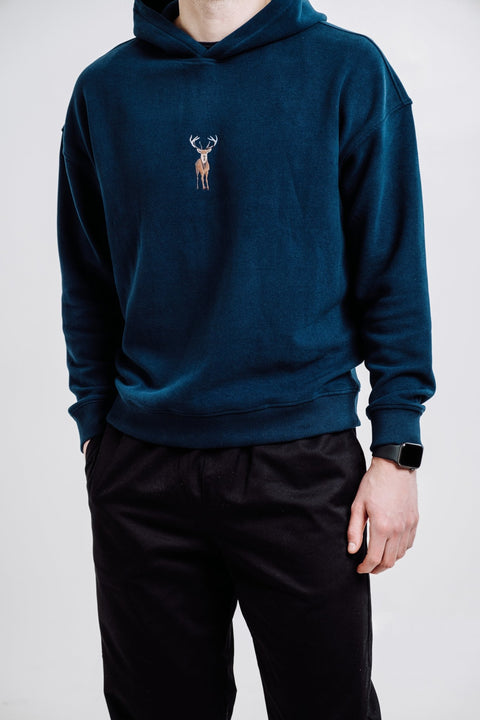 Sossu Deer Hoodie - Indigo Blue