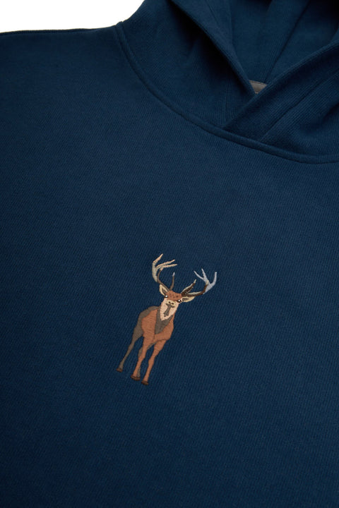 Sossu Deer Hoodie - Indigo Blue