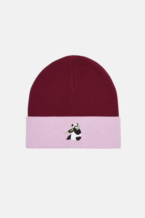 Sossu Panda Beanie - Burgundy/Lilac