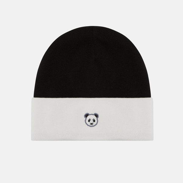 Panda Beanie - Ecru/Black