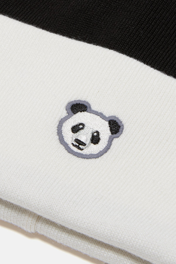Panda Beanie - Ecru/Black