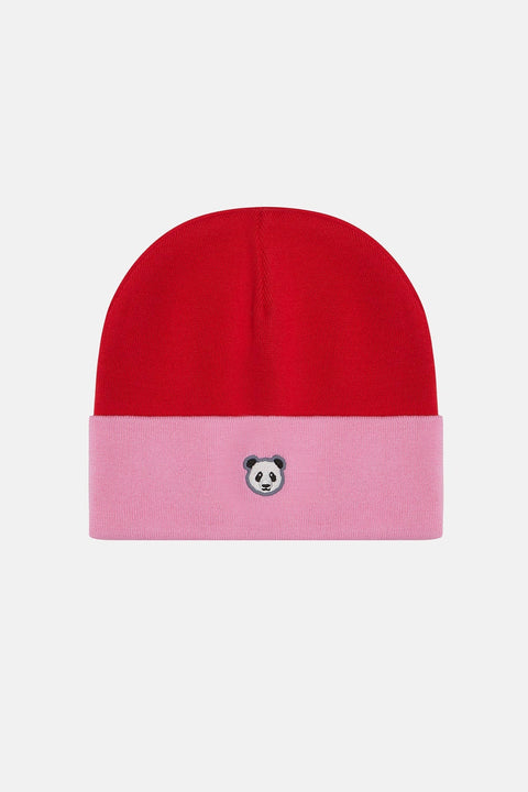 Sossu Panda Beanie - Pink/Red