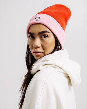 Sossu Panda Beanie - Pink/Red