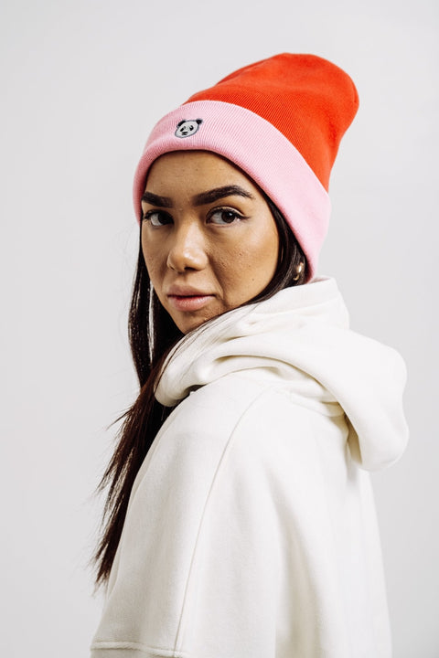 Sossu Panda Beanie - Pink/Red