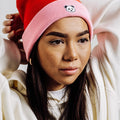 Sossu Panda Beanie - Pink/Red