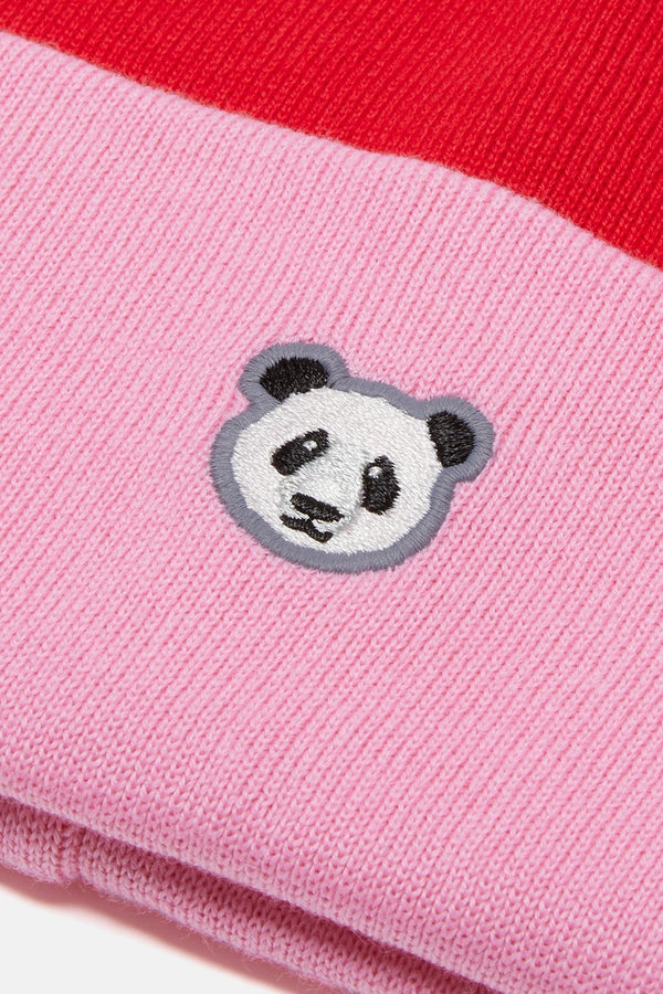 Panda Beanie - Pink/Red