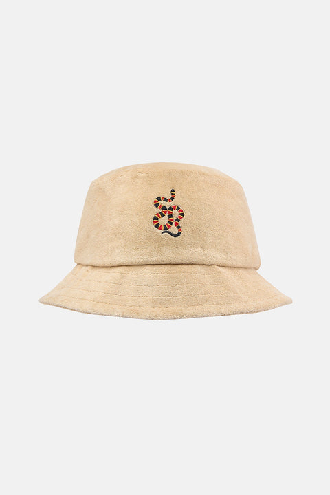 Sossu Coral Snake Terry Bucket Hat - Brown