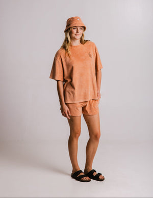 Sossu Coral Snake Terry Women Short - Brown