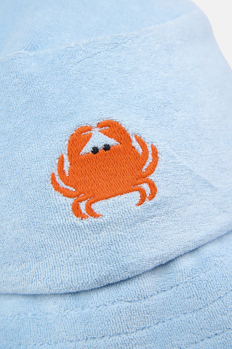 Sossu Crab Terry Bucket Hat - Light Blue