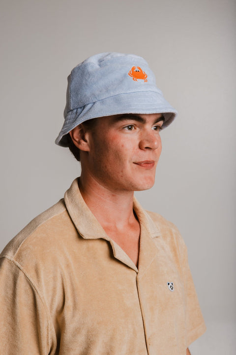 Sossu Crab Terry Bucket Hat - Light Blue