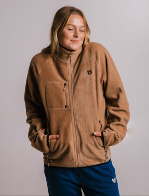 Sossu Grizzly Bear Full Zip Fleece - Beige