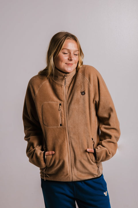 Sossu Grizzly Bear Full Zip Fleece - Beige