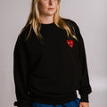 Sossu Heart Sweatshirt - Black