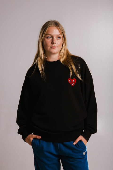 Sossu Heart Sweatshirt - Black