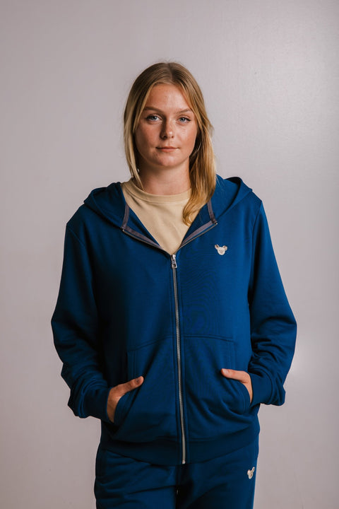 Sossu Koala Soft Fleece Full Zip Hoodie - Navy Blue