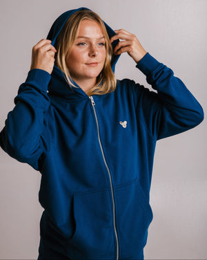 Sossu Koala Soft Fleece Full Zip Hoodie - Navy Blue