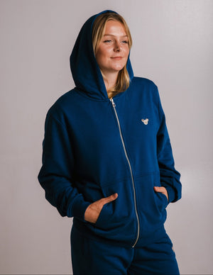 Sossu Koala Soft Fleece Full Zip Hoodie - Navy Blue