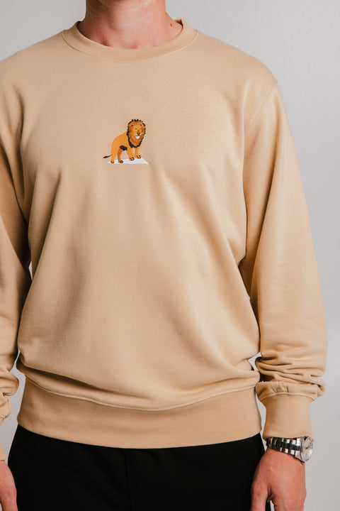 Sossu Lion Soft Fleece Sweatshirt - Light Brown