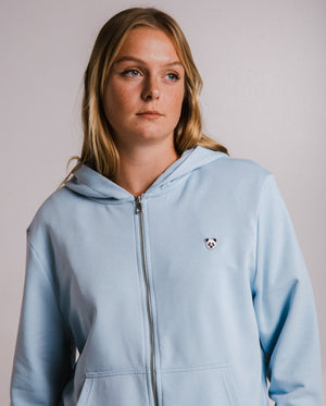 Sossu Panda Soft Fleece Full Zip Hoodie - Light Blue