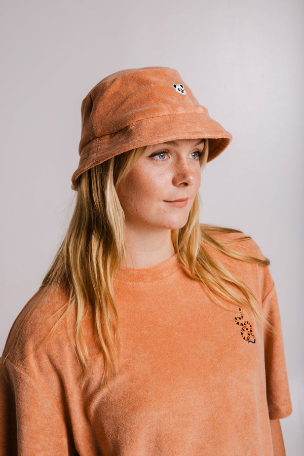 Panda Terry Bucket Hat - Terracotta