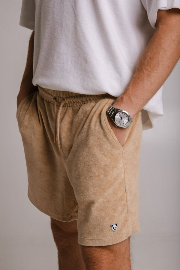 Panda Terry Men's Shorts  - Light Brown