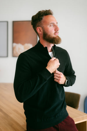Sossu Pure Form Quarter - Zip Sweatshirt - Black