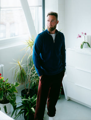 Sossu Pure Form Quarter - Zip Sweatshirt - Navy Blue