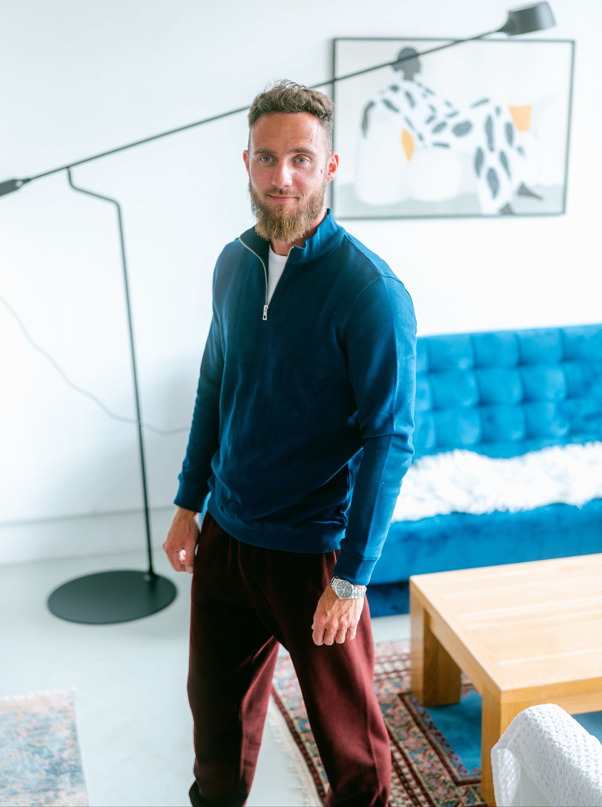 Sossu Pure Form Quarter - Zip Sweatshirt - Navy Blue