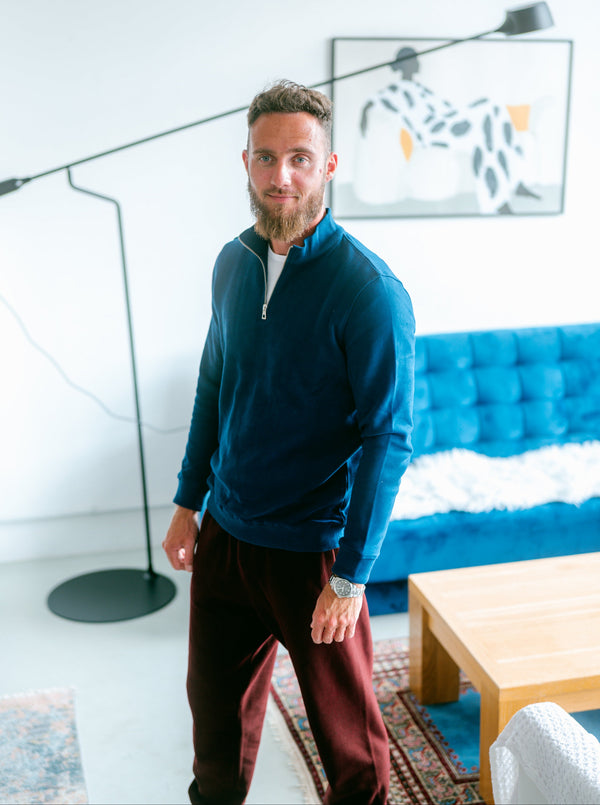 Pure Form Quarter-Zip Sweatshirt - Navy Blue