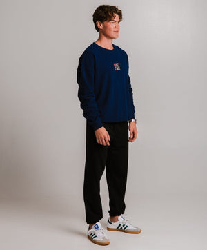 Sossu Smile Sweatshirt - Navy Blue