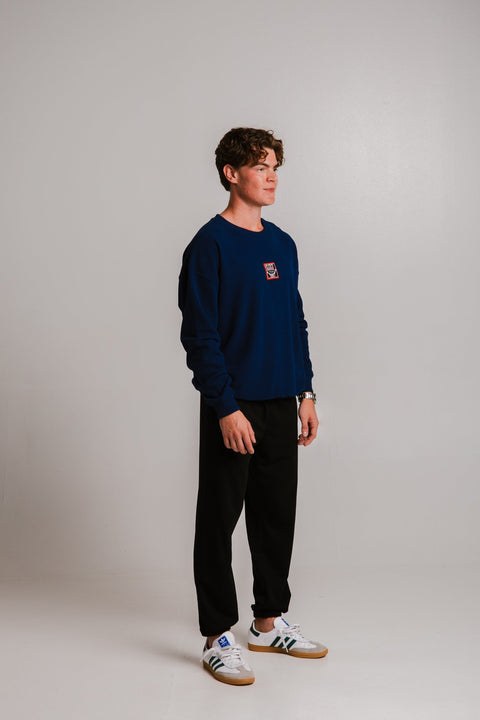 Sossu Smile Sweatshirt - Navy Blue