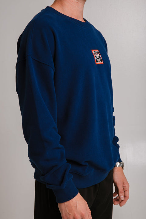 Sossu Smile Sweatshirt - Navy Blue