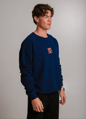 Sossu Smile Sweatshirt - Navy Blue