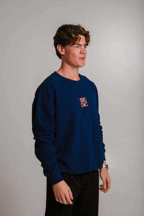 Sossu Smile Sweatshirt - Navy Blue