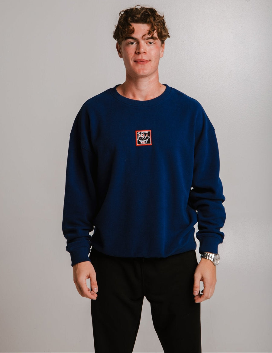 Sossu Smile Sweatshirt - Navy Blue