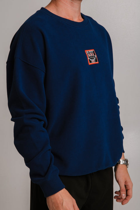 Sossu Smile Sweatshirt - Navy Blue